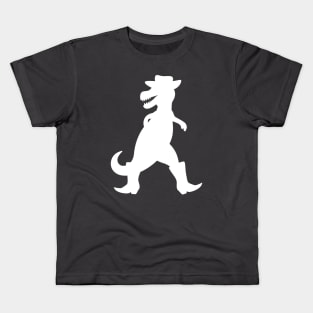 Cowboy T-Rex (white) Kids T-Shirt